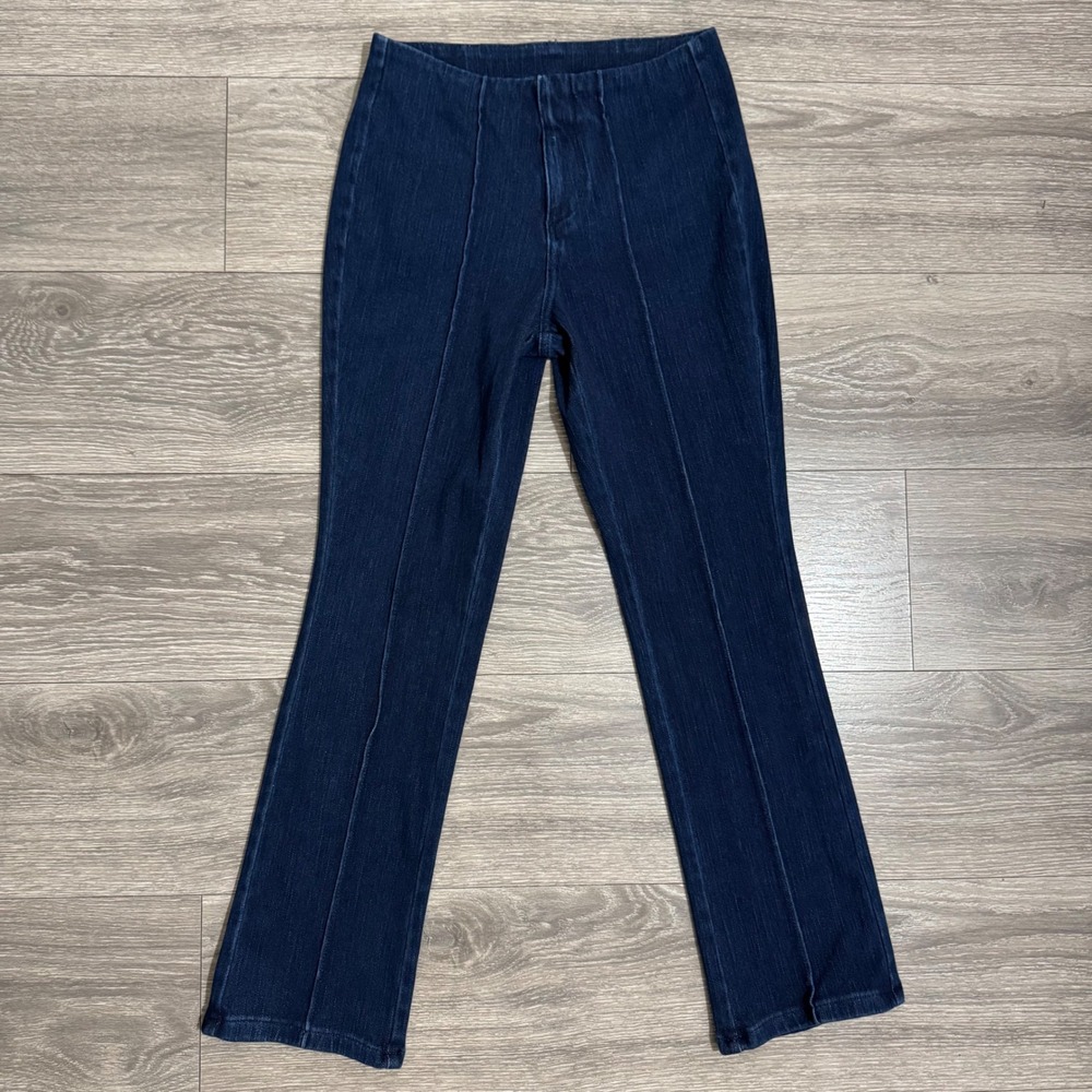 Belle by Kim Gravel Womens 2P Jeans 26x27 Dark Wash Bootcut Pintuck Seam Denim